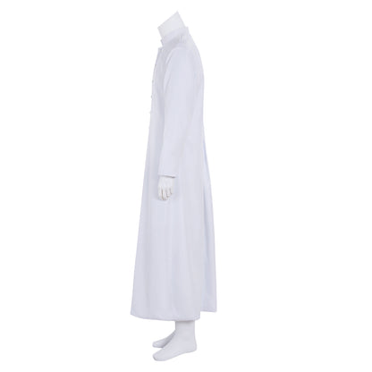 Medieval Men Renaissance Blue Button - Down Cosplay Costume Adult Vintage Court Long Sleeve Maxi Robe Men's Halloween Christmas
