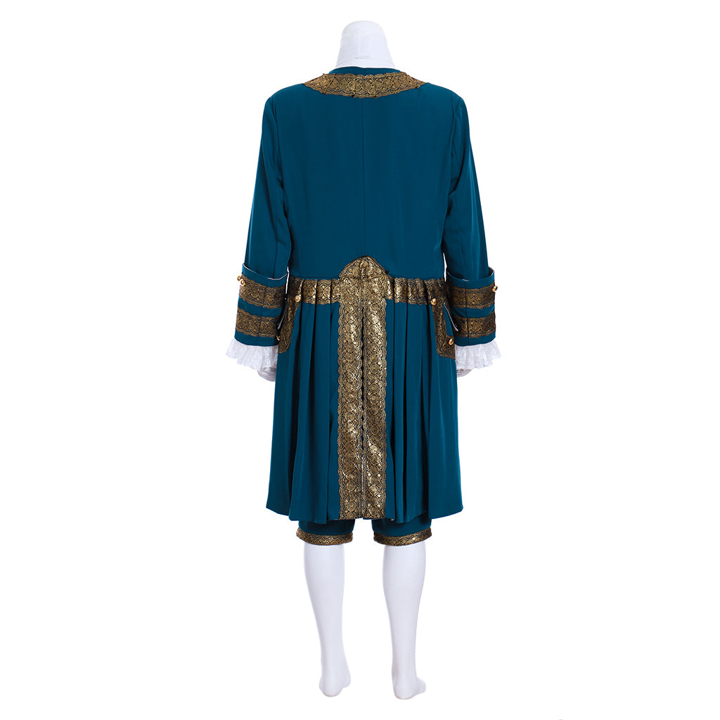 18th-Century European Rococo Justaucorps and Breeches Costume with Gold Embellishments  for Historical Reenactments Cosplay Events or Halloween Christmas or Parties