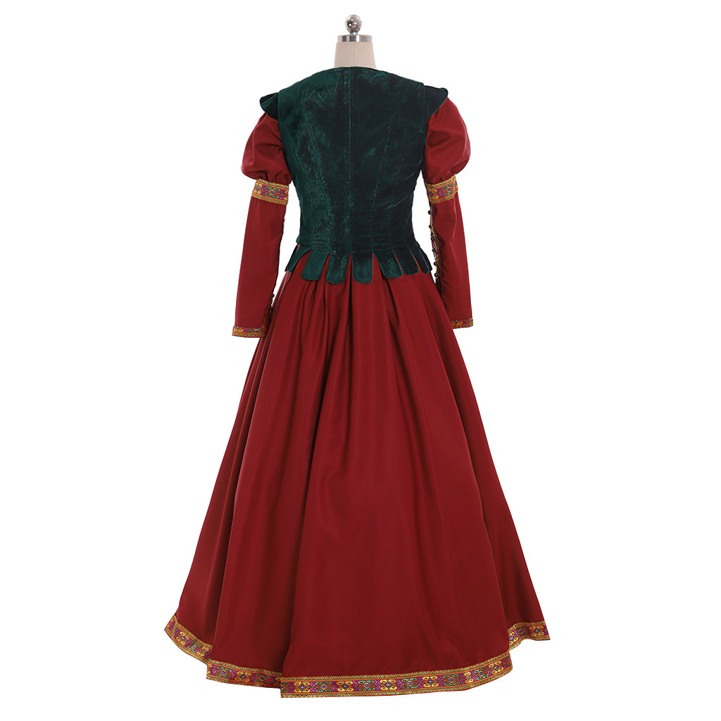 Medieval Women Renaissance Cosplay Costume Adult Ancient Outfit With Corset Top And Puff Sleeves Long Skirt Gothic Ladies Dress