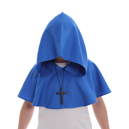 Medieval Gothic Hooded Short Cloak Cropped Cape for Cosplay  Halloween Costumes