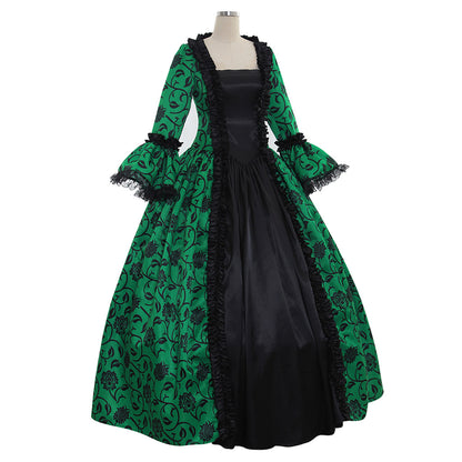 Gothic Rococo Victorian Party Costume Ball Gown Prom Dress Princess Lace print  Women's Royal Masquerade Party Carnival of Venice Adults' Dress