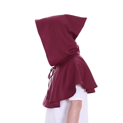 Medieval Gothic Hooded Short Cloak Cropped Cape for Cosplay  Halloween Costumes