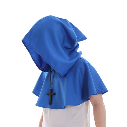 Medieval Gothic Hooded Short Cloak Cropped Cape for Cosplay  Halloween Costumes
