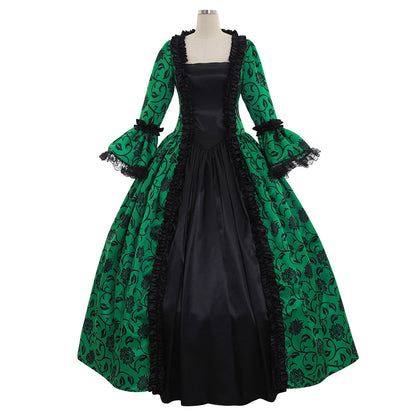 Gothic Rococo Victorian Party Costume Ball Gown Prom Dress Princess Lace print  Women's Royal Masquerade Party Carnival of Venice Adults' Dress