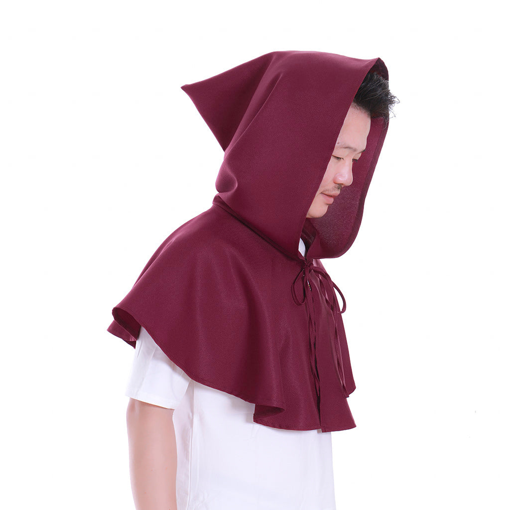Medieval Gothic Hooded Short Cloak Cropped Cape for Cosplay  Halloween Costumes