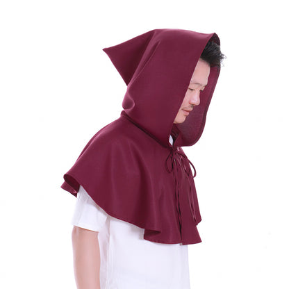 Medieval Gothic Hooded Short Cloak Cropped Cape for Cosplay  Halloween Costumes