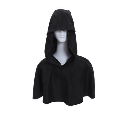 Medieval Gothic Black Hooded Short Cloak Cropped Cape for Cosplay  Halloween Costumes