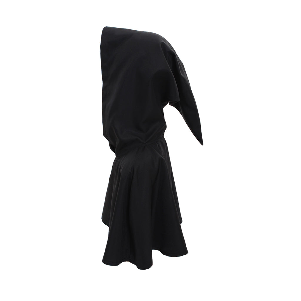 Medieval Gothic Black Hooded Short Cloak Cropped Cape for Cosplay  Halloween Costumes