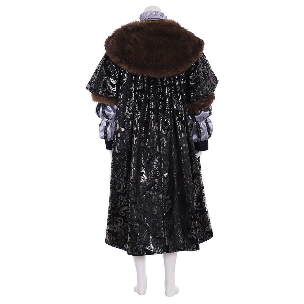 18th Century European Rococo Style Coat with Fur and Lace Embellishments for Historical Reenactments Cosplay Events Halloween Christmas or Parties