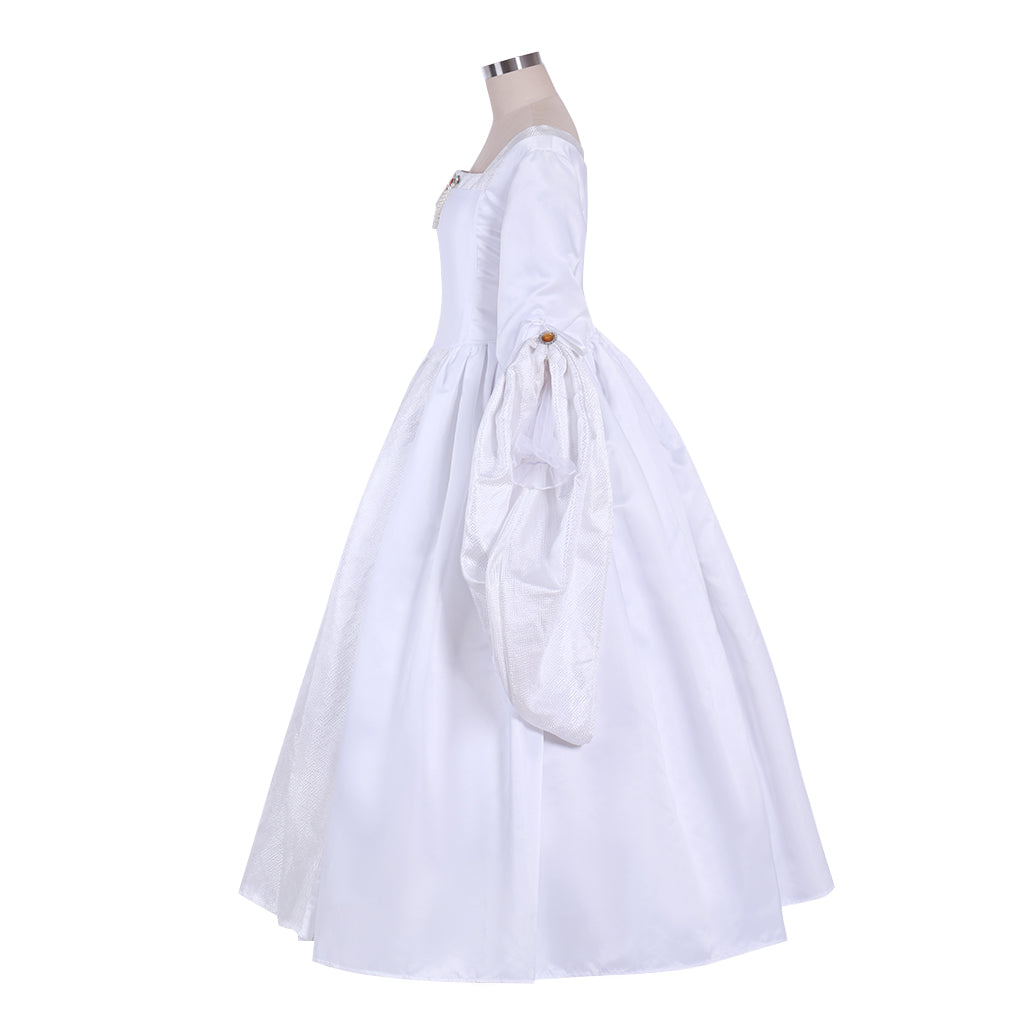 Queen Elizabeth Tudor Period Dress Renaissance Medieval Inspired Gown Prom Outfit Princess Shakespeare White Jewel - Embellished Puff Sleeve Women's Halloween Carnival Valentine's Day Party Evening Party Masquerade Adults' Dress All
