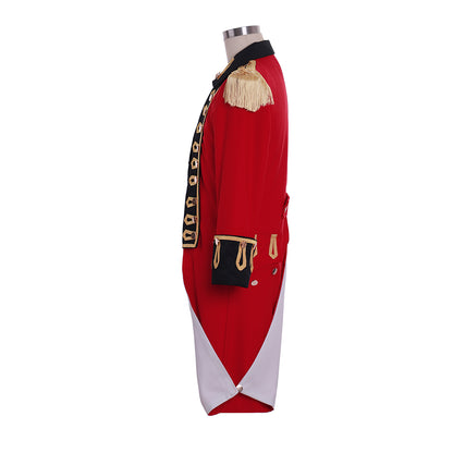 Regency Men's Red Gold-Embellished Noble Military-Inspired Court Costume Cosplay Stage Outfit Adult Halloween Christmas Party Themed Outfit