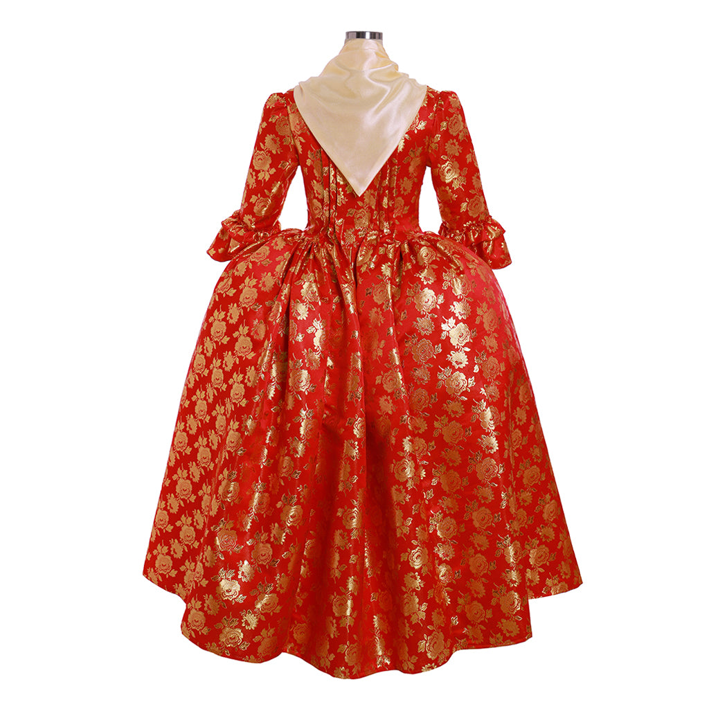 Gothic Rococo Vintage Inspired Dress Party Costume Prom Dress Princess Flare Cuff Sleeve Bow Accessory Pint Dsign Shakespeare Maxi Dress Red Women's Royal  Christmas Halloween Carnival Party Evening dress Masquerade Adults' Dress All