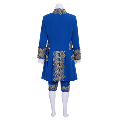 Medieval Men's Rococo Court Suit with Intricate Gold Embroidery Cosplay Stage Costume Adult Halloween Christmas Party Themed Outfit