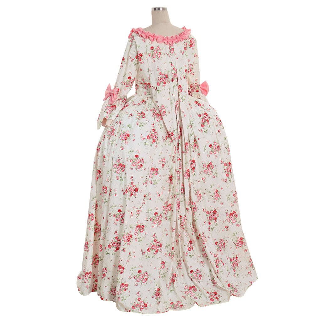 Rococo Victorian Vintage Inspired Dress Party Costume Flare Cuff Sleeve Bow Accessory Prom Down Princess Shakespeare Solid Pint Dsign Women's Halloween Carnival Valentine's Day Party Evening Dress Masquerade Adults' Dress All