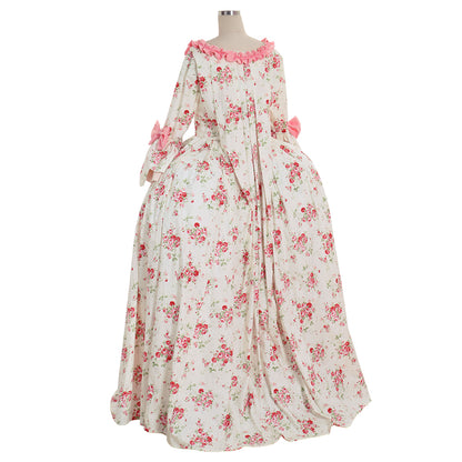 Rococo Victorian Vintage Inspired Dress Party Costume Flare Cuff Sleeve Bow Accessory Prom Down Princess Shakespeare Solid Pint Dsign Women's Halloween Carnival Valentine's Day Party Evening Dress Masquerade Adults' Dress All