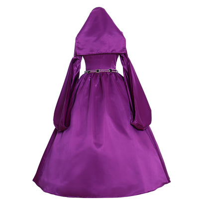 Anne Boleyn  Costume Tudor Queen Dress Queen Elizabeth Ball Gown King Henry Outfit Purple Ornate Pattern Square Neckline Puff Sleeve Women's Prom Outfit Valentine's Day Party Evening Dress Masquerade