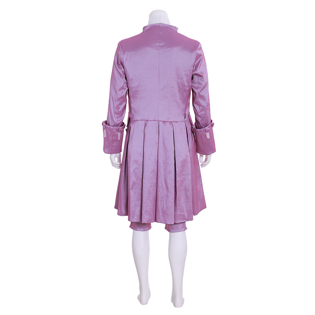 Medieval Lilac Georgian  Style Frock Coat Ensemble with Waistcoat Cravat and Knee Breeches  for Historical Reenactments Cosplay Events Halloween Christmas or Parties