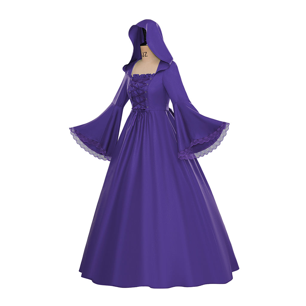 Medieval Hooded Gowns with Long Sleeves for Historical Reenactments Medieval Themed Halloween Christmas