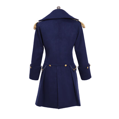 18th Century European Military Style Officer Jacket with Gold Embellishments for Historical Reenactments Cosplay Events Halloween Christmas or Parties