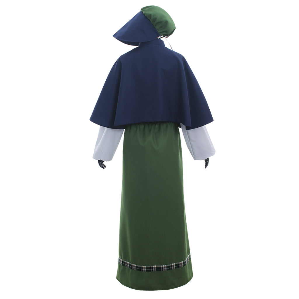 Medieval Women Renaissance Victorian Cosplay Costume Long Sleeve Gold Trimmed Color Block Black Gold Gown Adult Ladies Halloween Christmas Dress