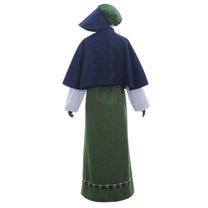 Medieval Women Renaissance Victorian Cosplay Costume Long Sleeve Gold Trimmed Color Block Black Gold Gown Adult Ladies Halloween Christmas Dress