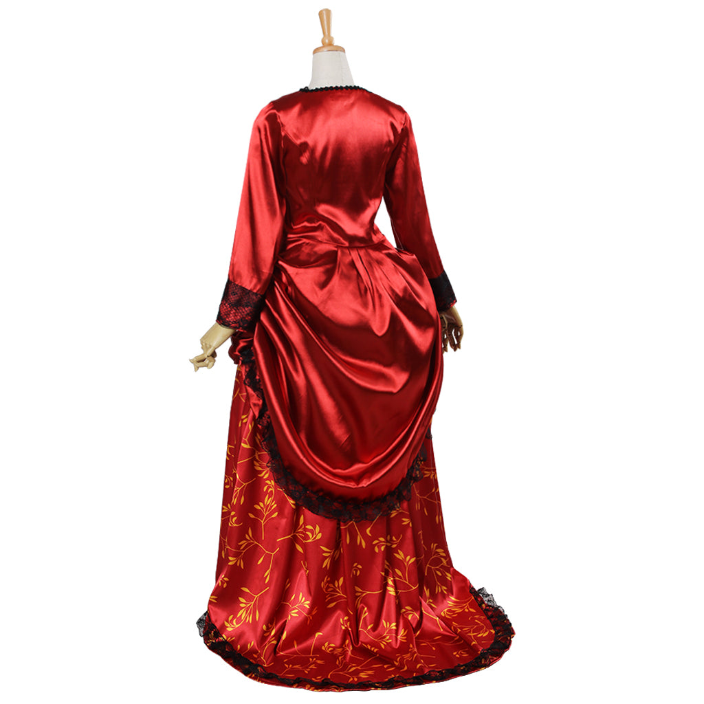 Victorian Rococo Medieval Length Dress Party Costume Prom Dress Princess Pint Dsign Shakespeare Red Women's Royal  Christmas Halloween Carnival Party Evening dress Masquerade Adults' Dress All
