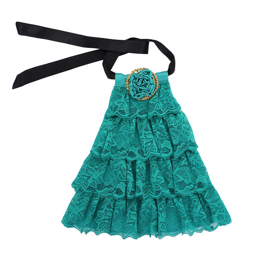 Medieval Lace Jabot  Vampire Cosplay Pirate Cosplay Steampunk Wedding Costume  Victorian Jabot  Renaissance Teal Green Lace Neck Collar Women Adult Cosplay Costume Ladies