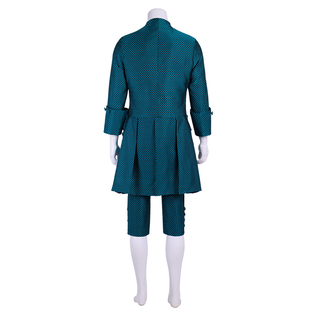 Medieval Men's Teal Elegant - Styled Aristocratic Court Costume Cosplay Stage Outfit Adult Halloween Christmas Party Themed Outfit