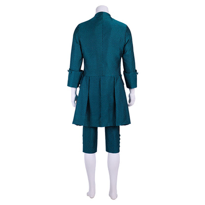 Medieval Men's Teal Elegant - Styled Aristocratic Court Costume Cosplay Stage Outfit Adult Halloween Christmas Party Themed Outfit