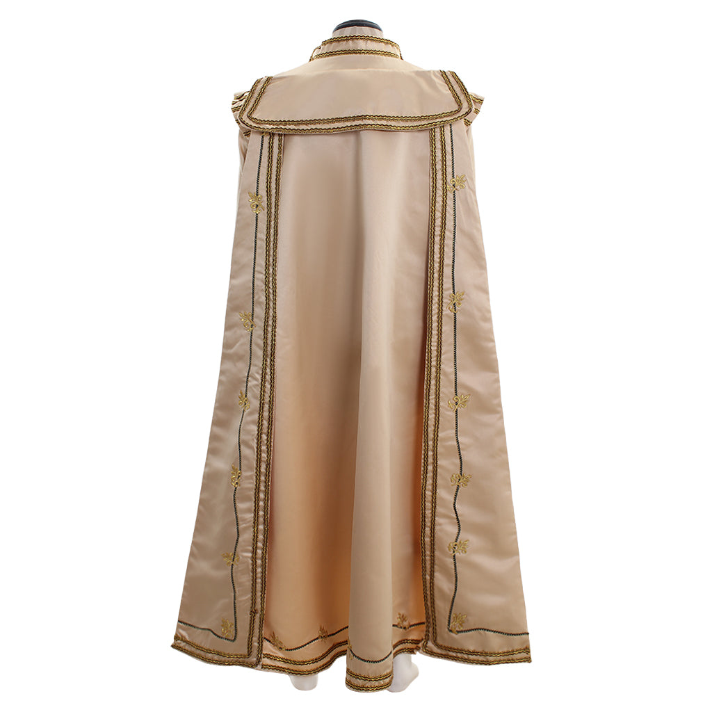 Medieval Victorian Men's Beige Gold Embroidered Caped Noble Court Costume Set Cosplay Stage Outfit Adult Halloween Christmas Party Themed Outfit