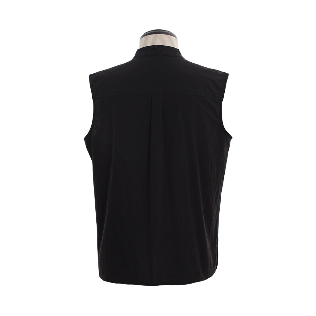 Medieva Men's Sleeveless Tunic with Lace Up Neckline Renaissance Style Top for Cosplay or Themed EventsHalloween Christmas or Themed Parties
