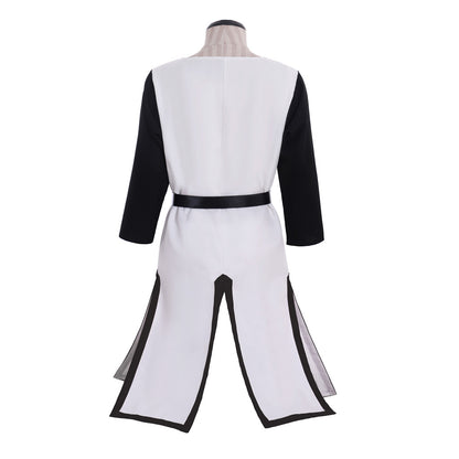Medieval Templar Men's White Tunic with Black Sleeves, Red Cross and Belt Costume for Historical Reenactments, Cosplay Events or Halloween Parties