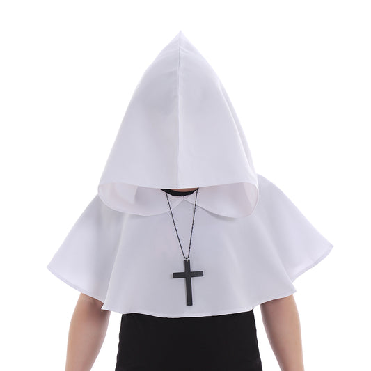 Medieval Gothic Hooded Short Cloak Cropped Cape for Cosplay  Halloween Costumes