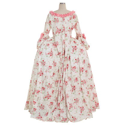 Rococo Victorian Vintage Inspired Dress Party Costume Flare Cuff Sleeve Bow Accessory Prom Down Princess Shakespeare Solid Pint Dsign Women's Halloween Carnival Valentine's Day Party Evening Dress Masquerade Adults' Dress All