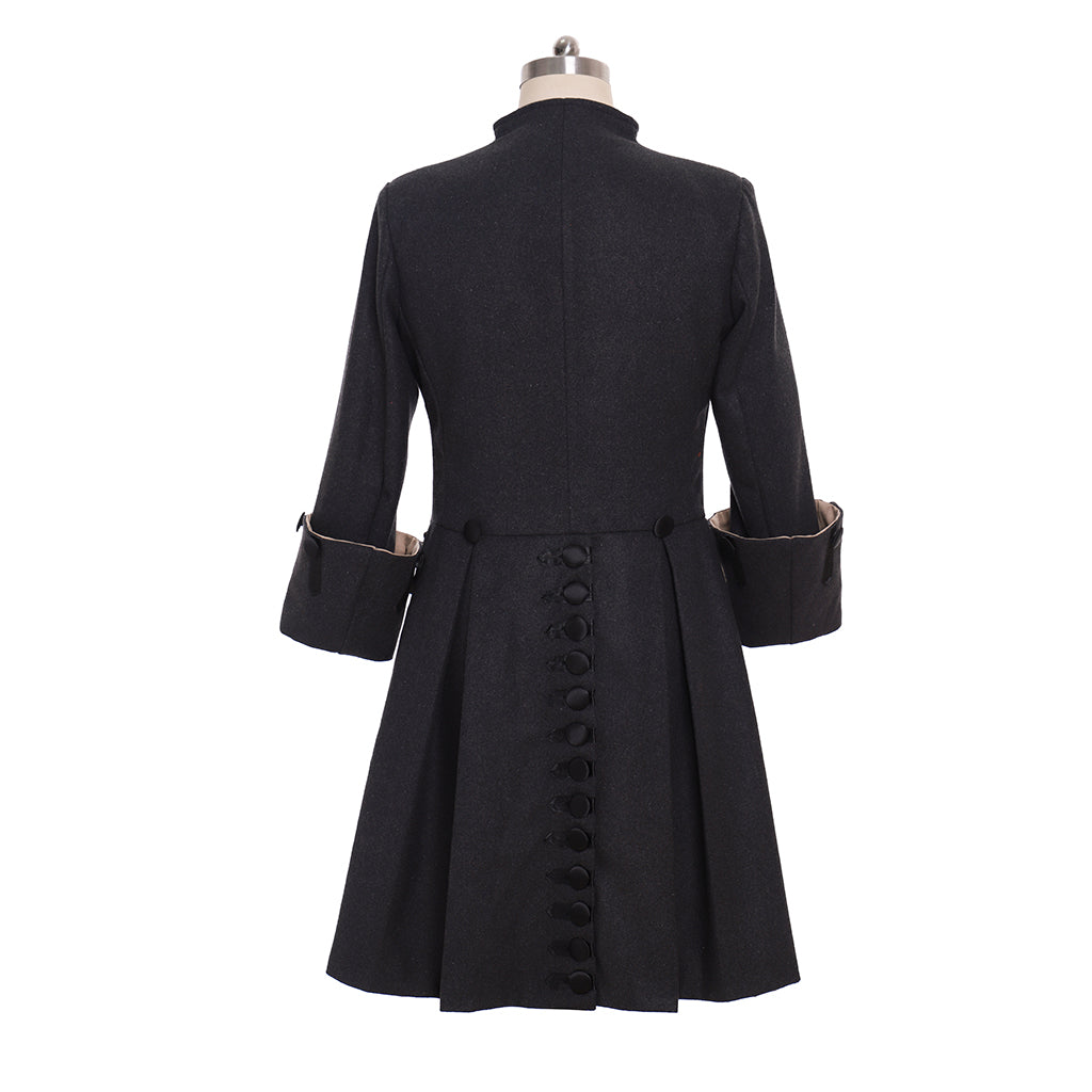 Regency Men's Black Button Detailed Noble Gentleman Inspired Court Costume Cosplay Stage Outfit Adult Halloween Christmas Party Themed Outfit