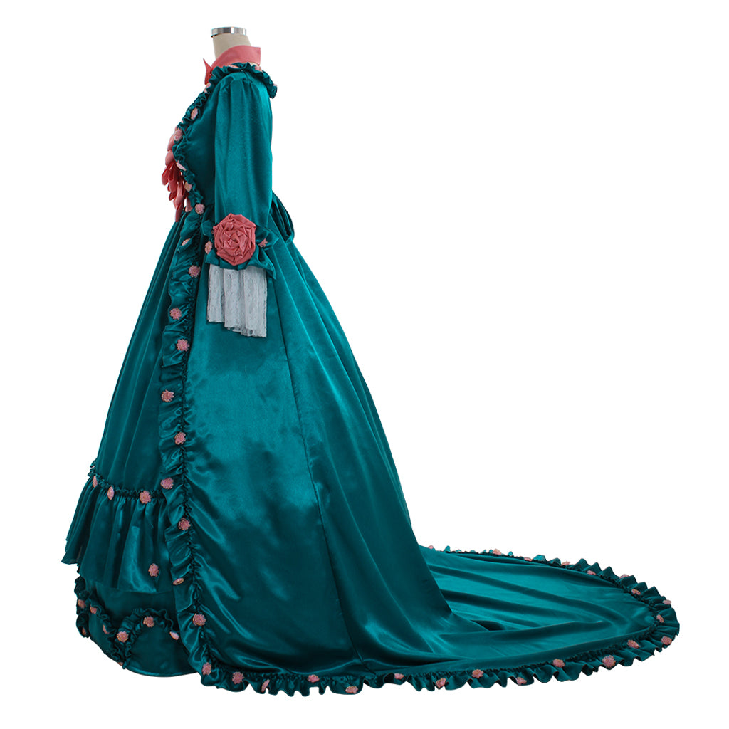 18th Gothic Rococo Down Inspired Long Length Prom Dress Flare Cuff Sleeve Party Costume Prom Gown Princess Shakespeare Lady Geometric Ball Gown Women's Royal Halloween Carnival Party Evening Dress Valentine's DayParty Masquerade Adults' Dress All