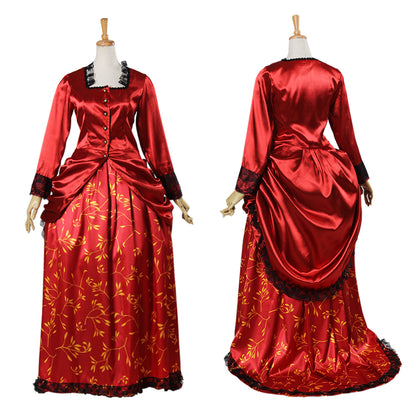 Victorian Rococo Medieval Length Dress Party Costume Prom Dress Princess Pint Dsign Shakespeare Red Women's Royal  Christmas Halloween Carnival Party Evening dress Masquerade Adults' Dress All
