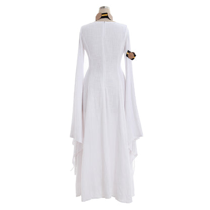 Medieval Women Viking White Cosplay Costume Adult Renaissance Ancient Gown With Long Flowy Sleeves Norse Gothic Ladies Halloween Christmas Dress