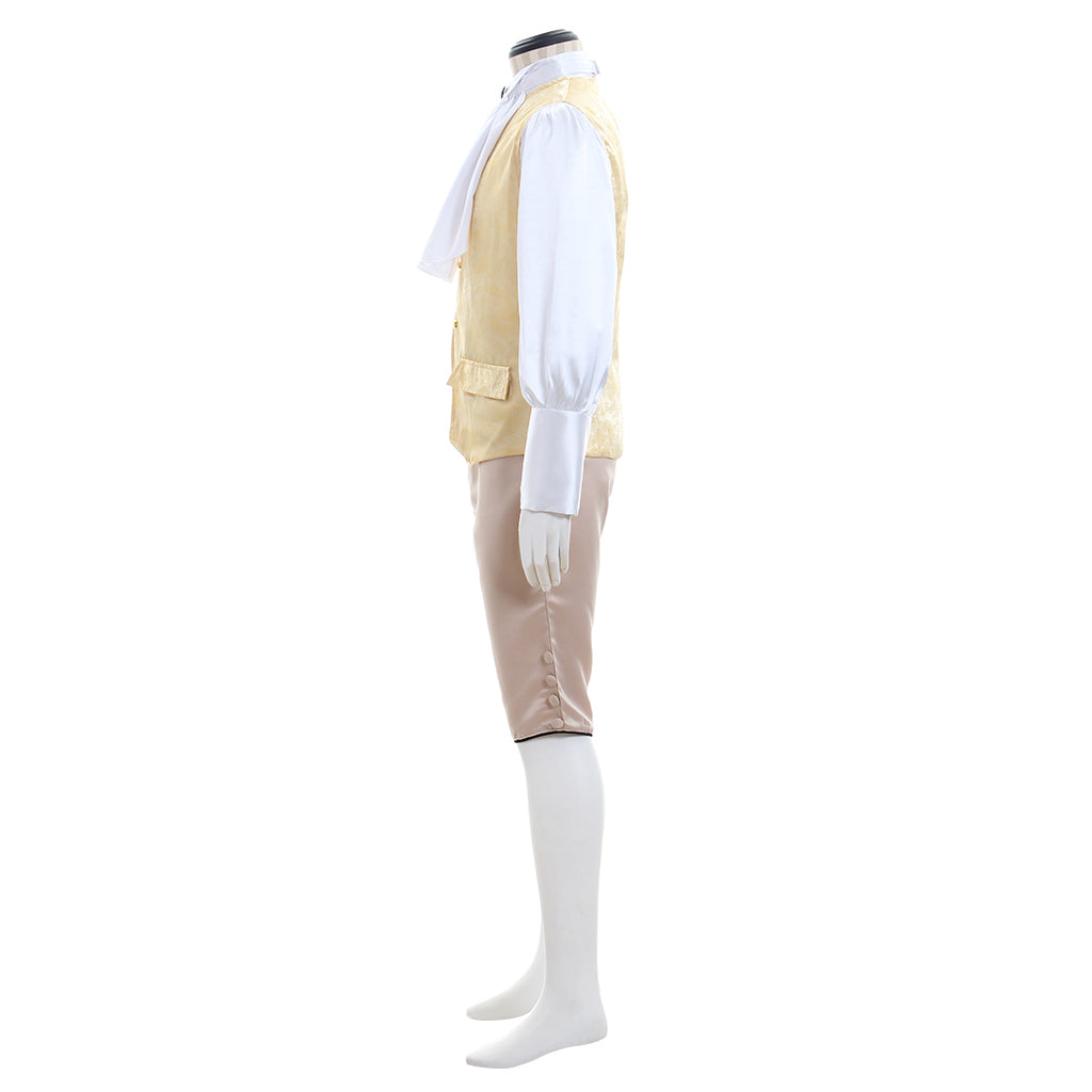 18th Century European Rococo Style Gentleman’s Suit with Beige Vest and Contrasting Trim for Historical Reenactments Cosplay Events Halloween Christmas or Parties