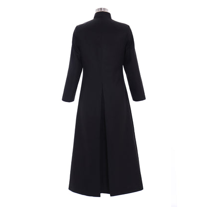 Medieval Women Renaissance Blue Cosplay Costume Adult Ancient Long Dress With Mandarin Collar Long Sleeve Gothic Ladies Halloween Party Dress