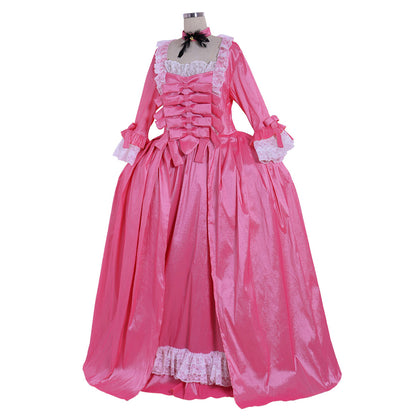 Gothic Rococo Victorian Dress Necklace Style For The Neck Flare Cuff Sleeve Party Costume Prom Dress Princess Shakespeare Solid Color Ball Gown Pink  Women's Royal Halloween Carnival Valentine's Day Party Evening Dress Masquerade Adults' Dress All