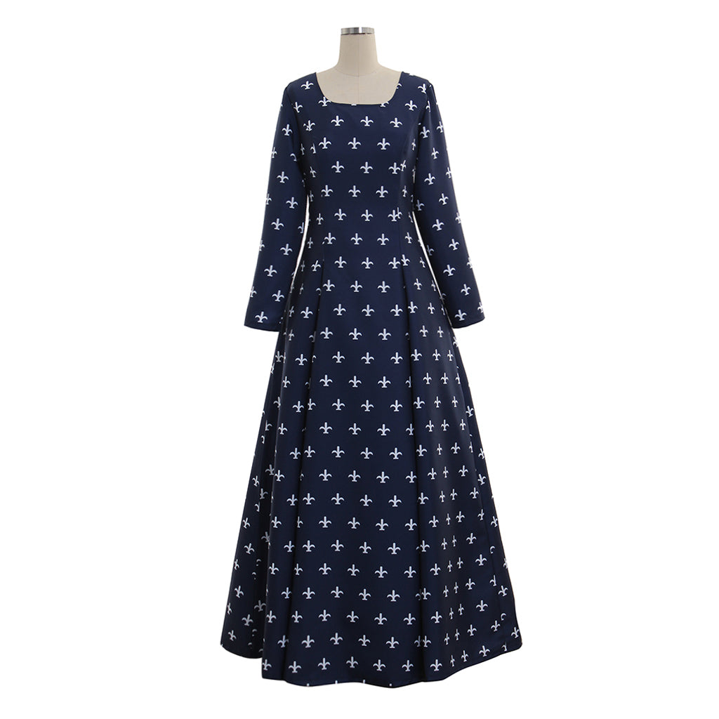 Medieval Women Viking Green With Yellow Cross Patterns Cosplay Costume Adult Renaissance Ancient Gown With Long Sleeves Norse Gothic Ladies Halloween Christmas Dress