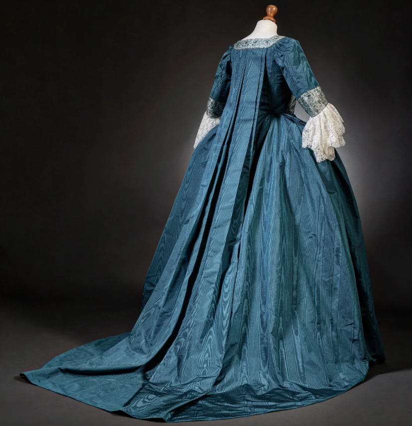 Rococo Style Satin Gown with  Layered Skirt for Historical Reenactments Royal Court Halloween Christmas