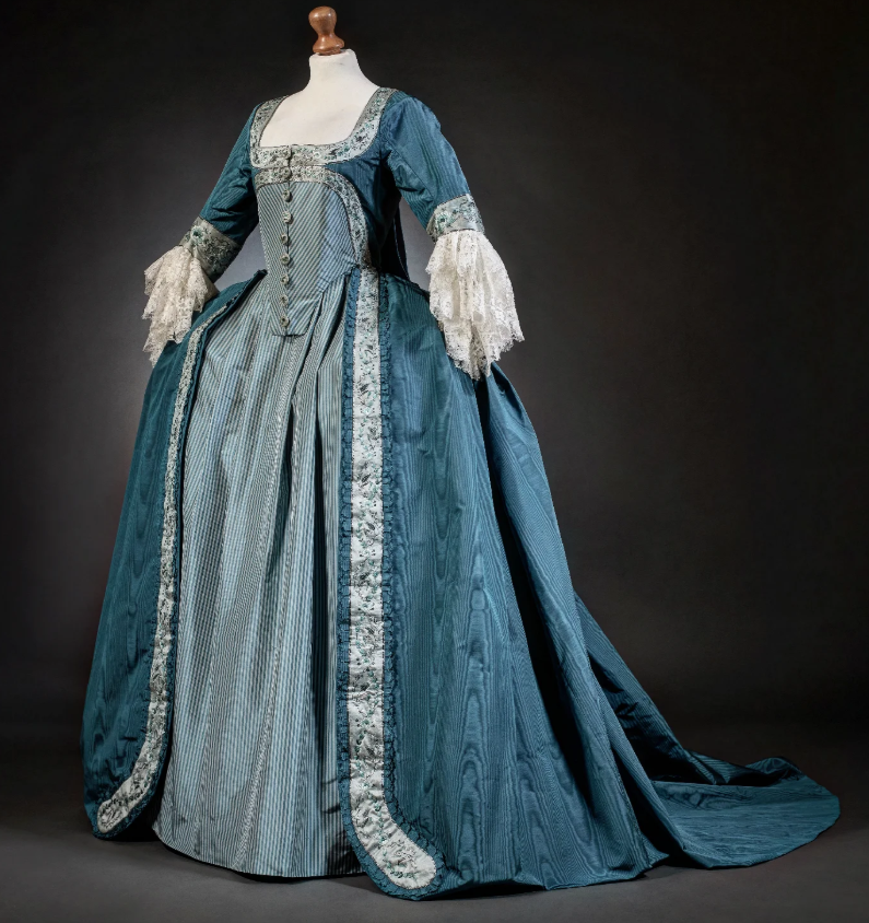 Rococo Style Satin Gown with  Layered Skirt for Historical Reenactments Royal Court Halloween Christmas