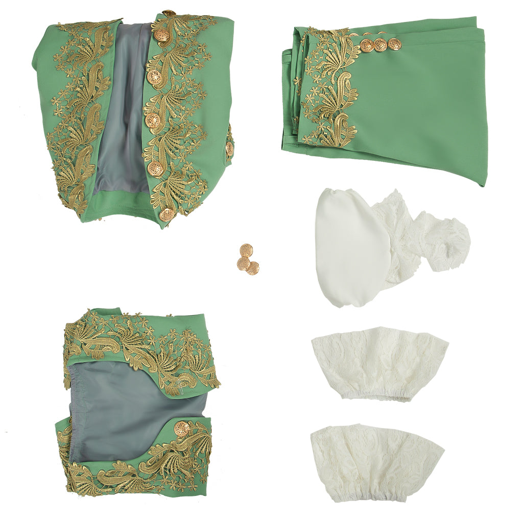 Medieval Men's Rococo Court Suit with Intricate Gold Embroidery Cosplay Stage Costume Adult Halloween Christmas Party Themed Outfit