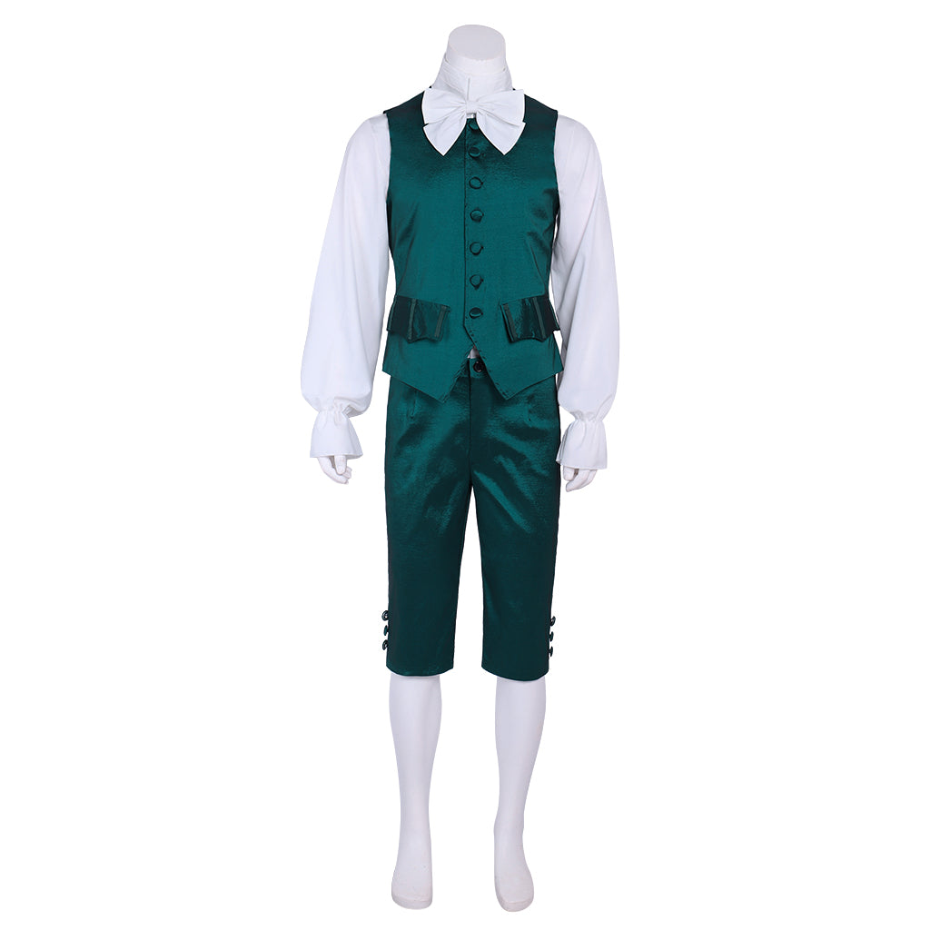 Medieval Men's Emerald Green Luxurious - Styled Aristocratic Court Costume Cosplay Stage Outfit Adult Halloween Christmas Party Themed Outfit