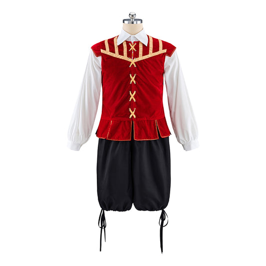 Regency Red Vest with White Shirt and Black Breeches for Historical Reenactments Regency Themed Halloween Christmas