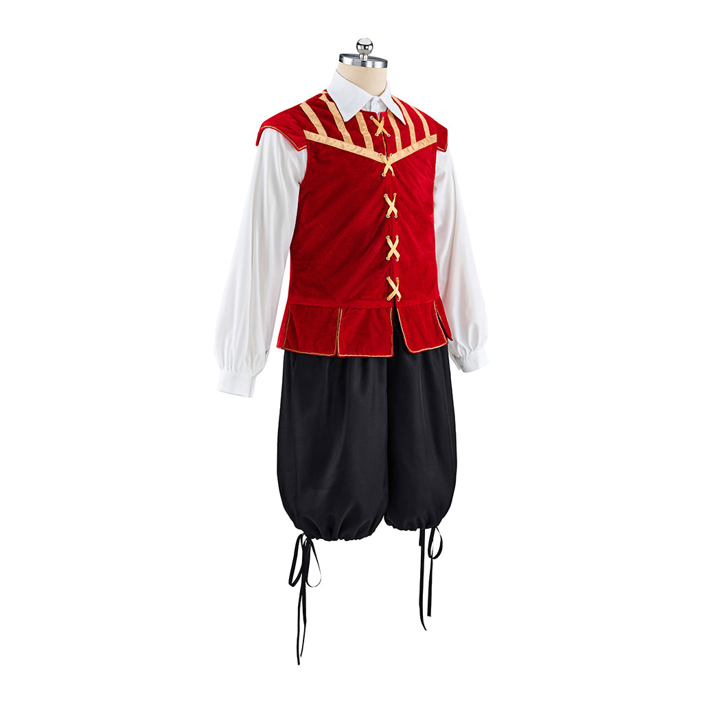 Regency Red Vest with White Shirt and Black Breeches for Historical Reenactments Regency Themed Halloween Christmas