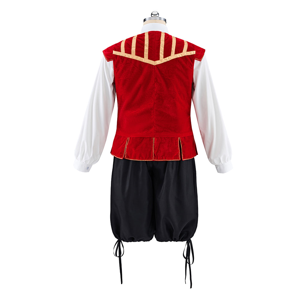 Regency Red Vest with White Shirt and Black Breeches for Historical Reenactments Regency Themed Halloween Christmas