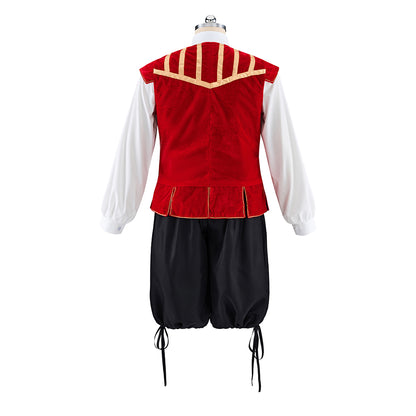 Regency Red Vest with White Shirt and Black Breeches for Historical Reenactments Regency Themed Halloween Christmas